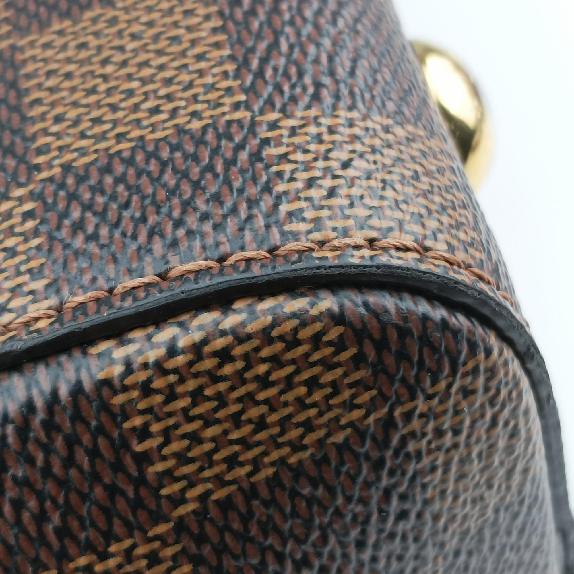Secondhand Louis Vuitton BOND STREET EBENE×bordeaux Damier Canvas aTaurillon leather N64416 shoulderbag | stylenewstar