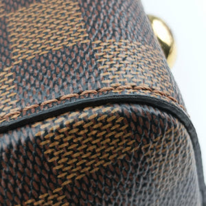 Secondhand Louis Vuitton BOND STREET EBENE×bordeaux Damier Canvas aTaurillon leather N64416 shoulderbag | stylenewstar