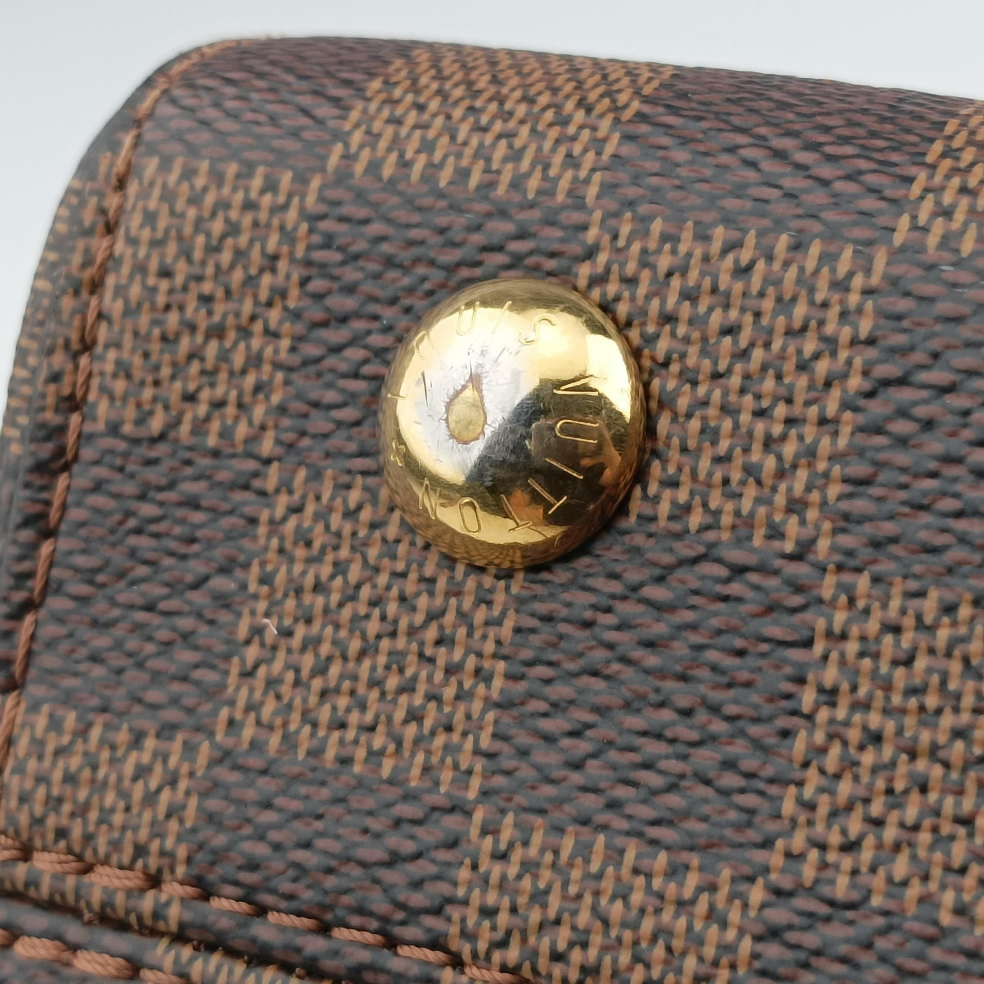 Secondhand Louis Vuitton BOND STREET EBENE×bordeaux Damier Canvas aTaurillon leather N64416 shoulderbag | stylenewstar