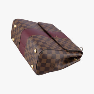Secondhand Louis Vuitton BOND STREET EBENE×bordeaux Damier Canvas aTaurillon leather N64416 shoulderbag | stylenewstar