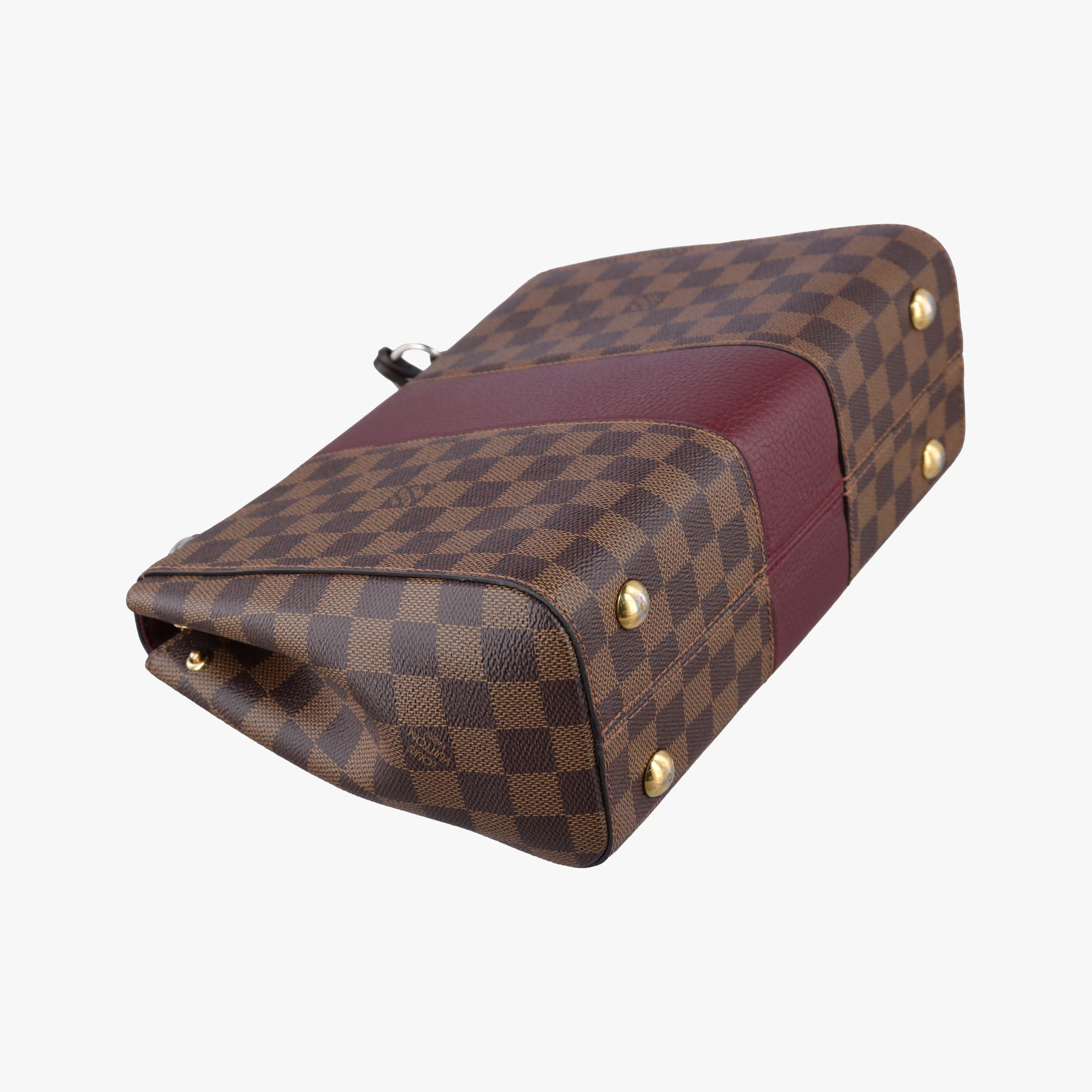 Secondhand Louis Vuitton BOND STREET EBENE×bordeaux Damier Canvas aTaurillon leather N64416 shoulderbag | stylenewstar