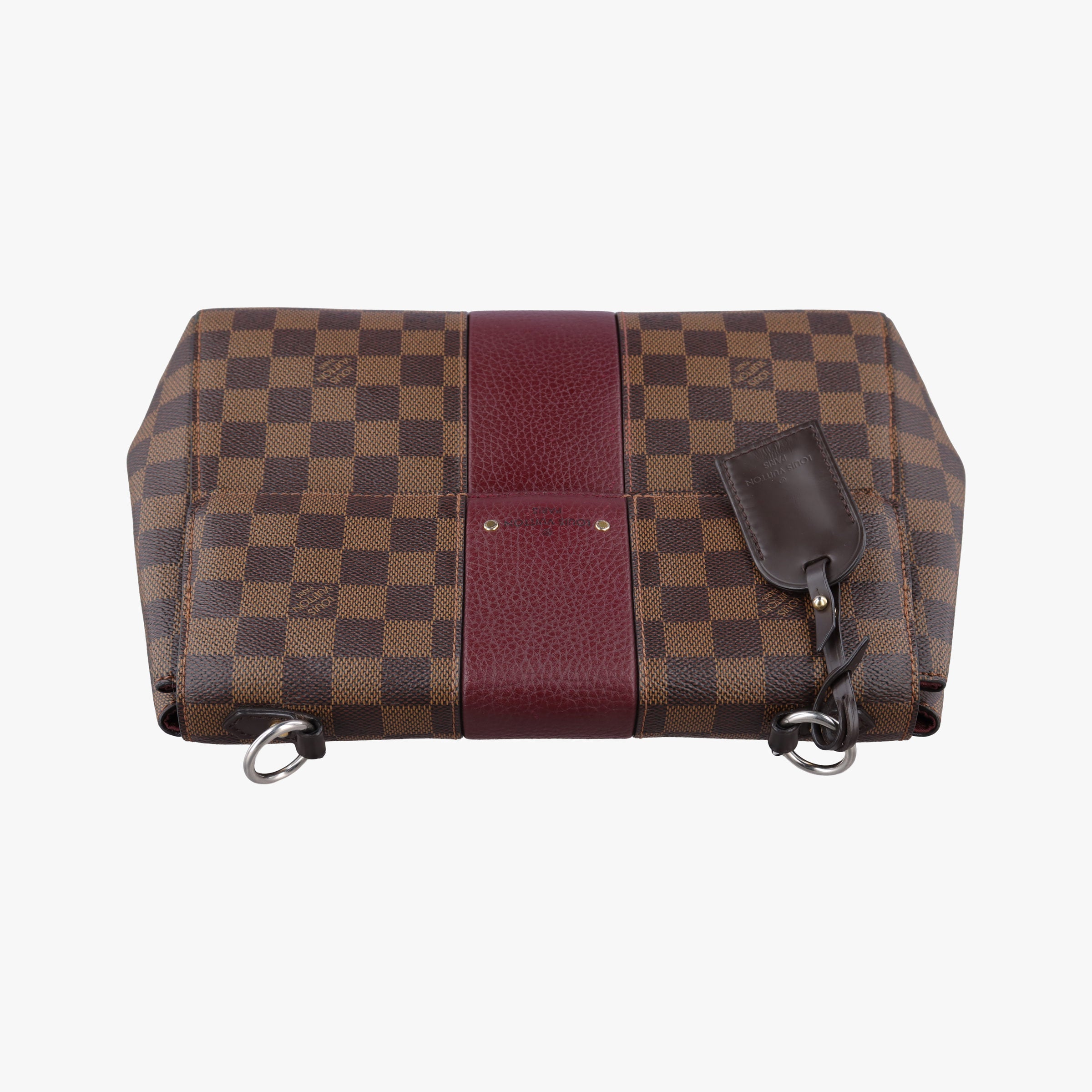 Secondhand Louis Vuitton BOND STREET EBENE×bordeaux Damier Canvas aTaurillon leather N64416 shoulderbag | stylenewstar