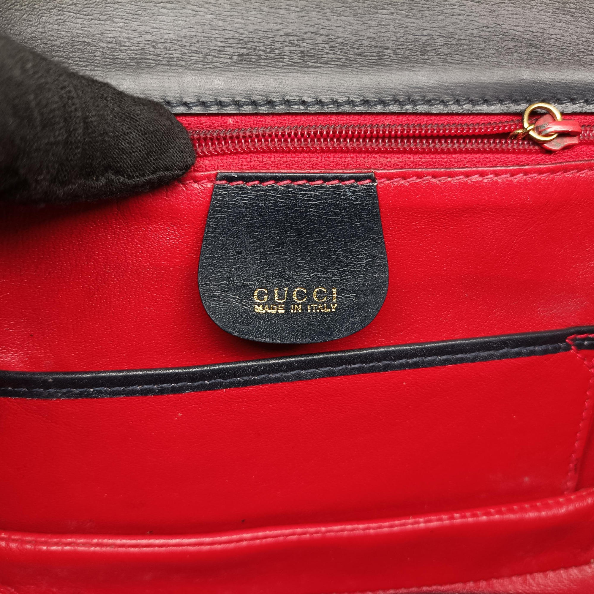 Pre-owned Gucci Bamboo Black Leather 000204 clutchbag | stylenewstar