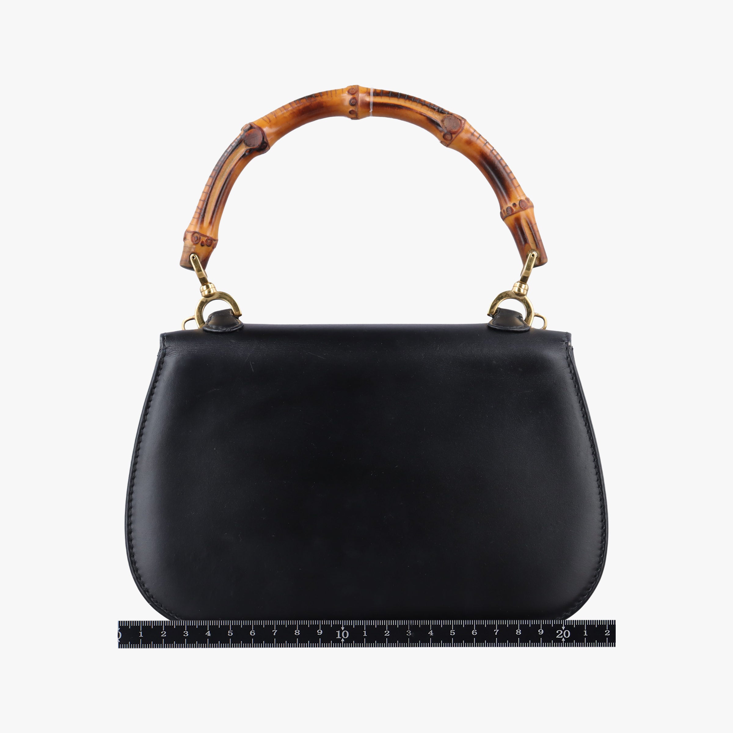 Pre-owned Gucci Bamboo Black Leather 000204 clutchbag | stylenewstar