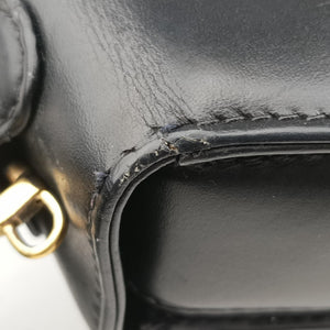 Pre-owned Gucci Bamboo Black Leather 000204 clutchbag | stylenewstar