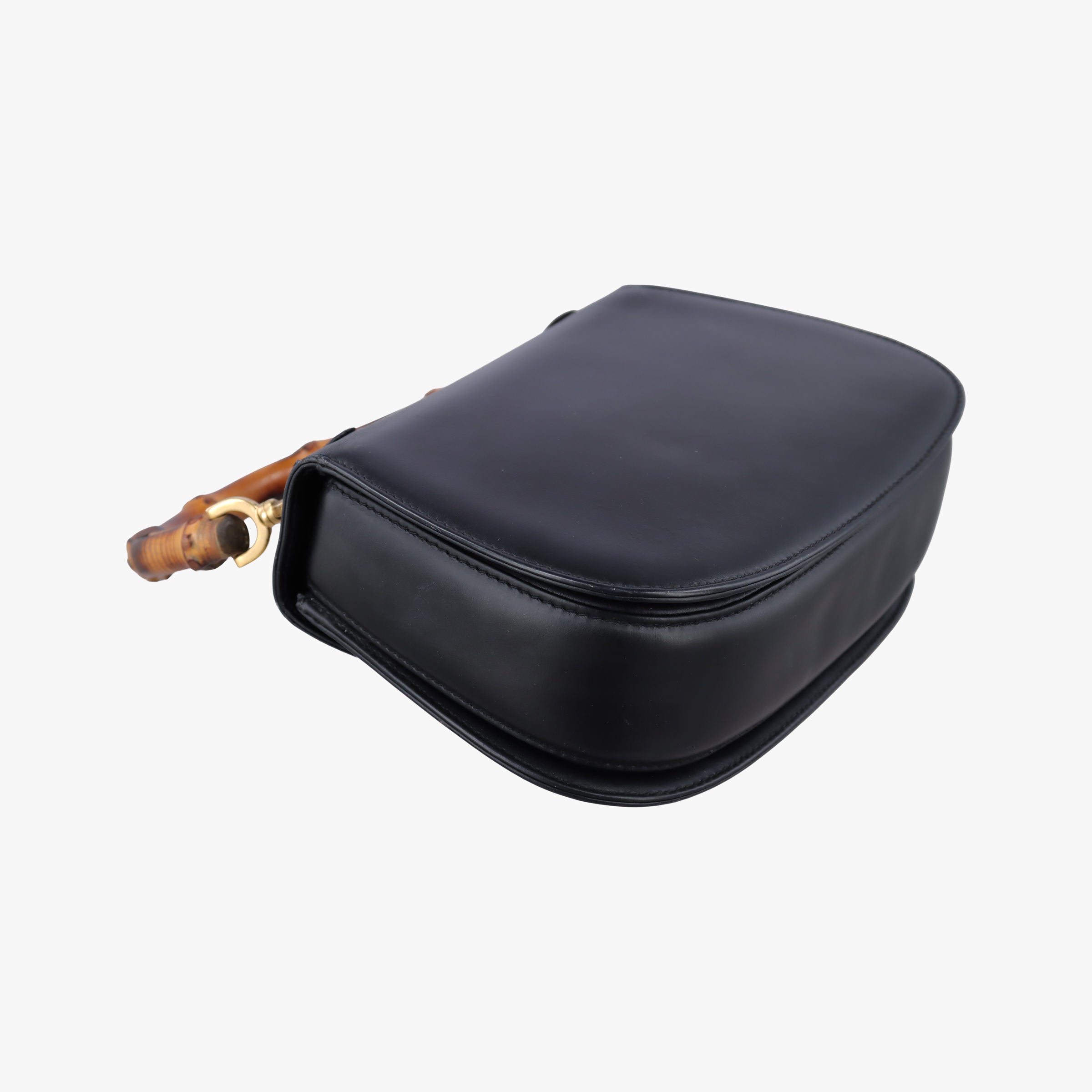Pre-owned Gucci Bamboo Black Leather 000204 clutchbag | stylenewstar