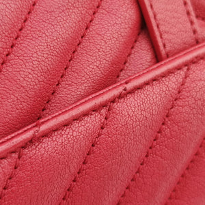 Pre-owned Yves Saint Laurent COLLEGE Red Leather 428056 shoulderbag | stylenewstar