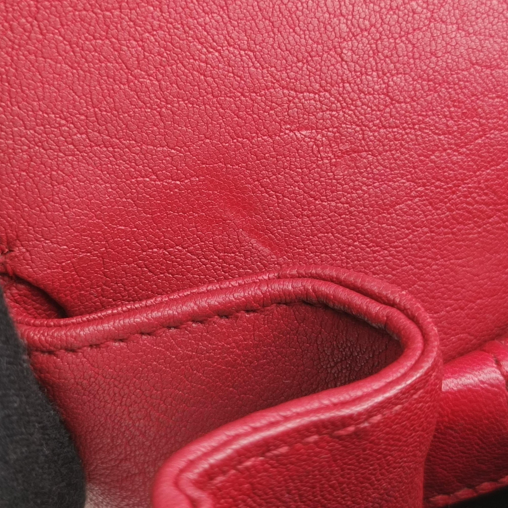 Pre-owned Yves Saint Laurent COLLEGE Red Leather 428056 shoulderbag | stylenewstar