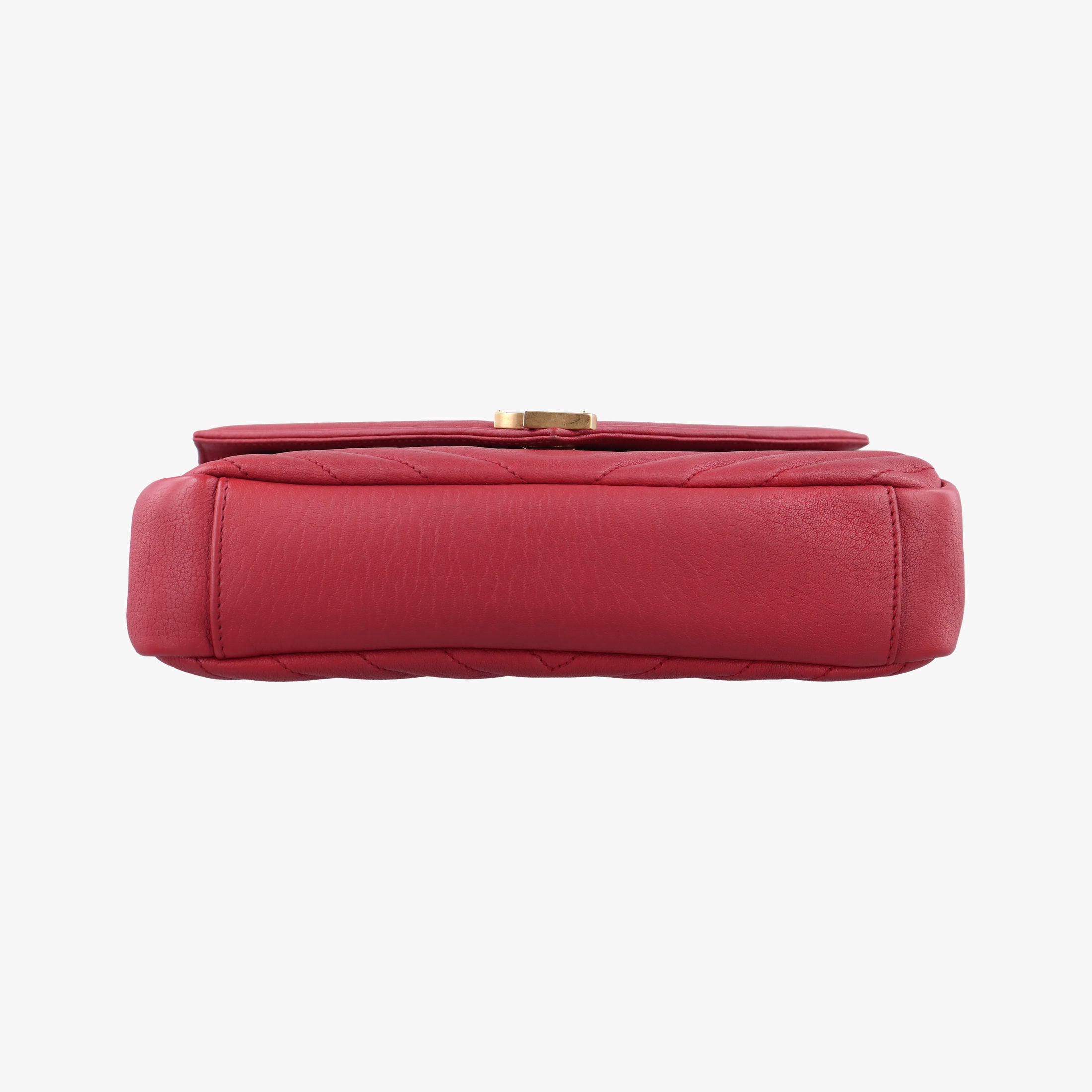 Pre-owned Yves Saint Laurent COLLEGE Red Leather 428056 shoulderbag | stylenewstar