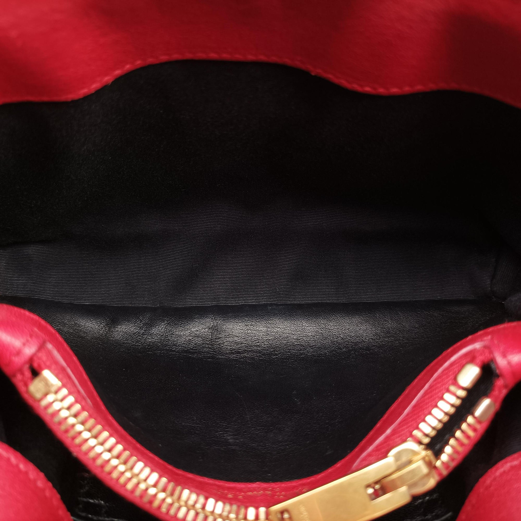 Pre-owned Yves Saint Laurent COLLEGE Red Leather 428056 shoulderbag | stylenewstar