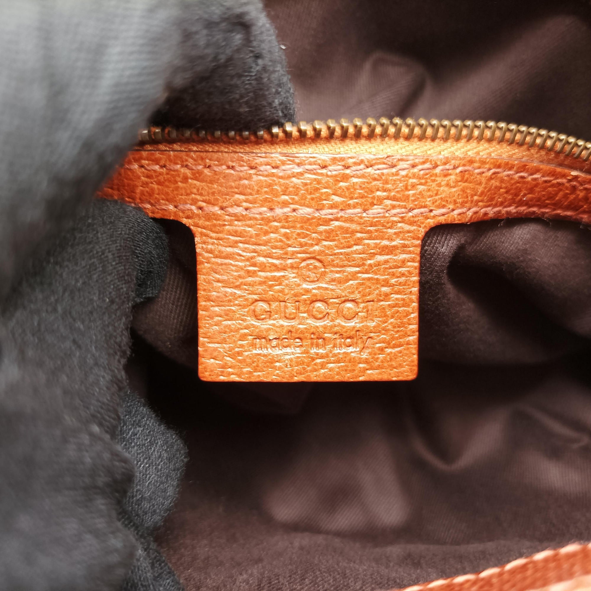 Pre-owned Gucci Piston Lock Jackie Hobo Brown canvas×leather 120885 handbag | stylenewstar