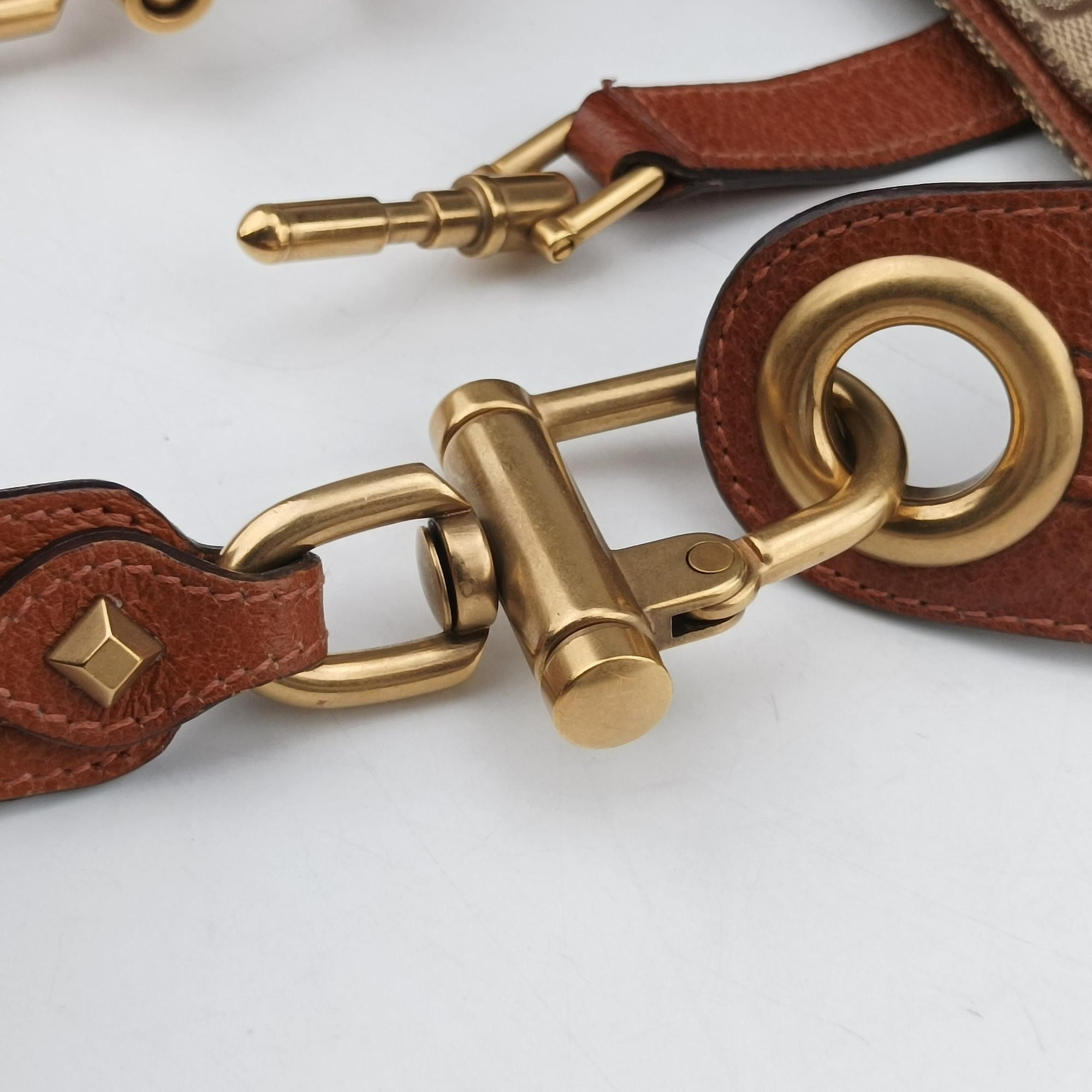 Pre-owned Gucci Piston Lock Jackie Hobo Brown canvas×leather 120885 handbag | stylenewstar