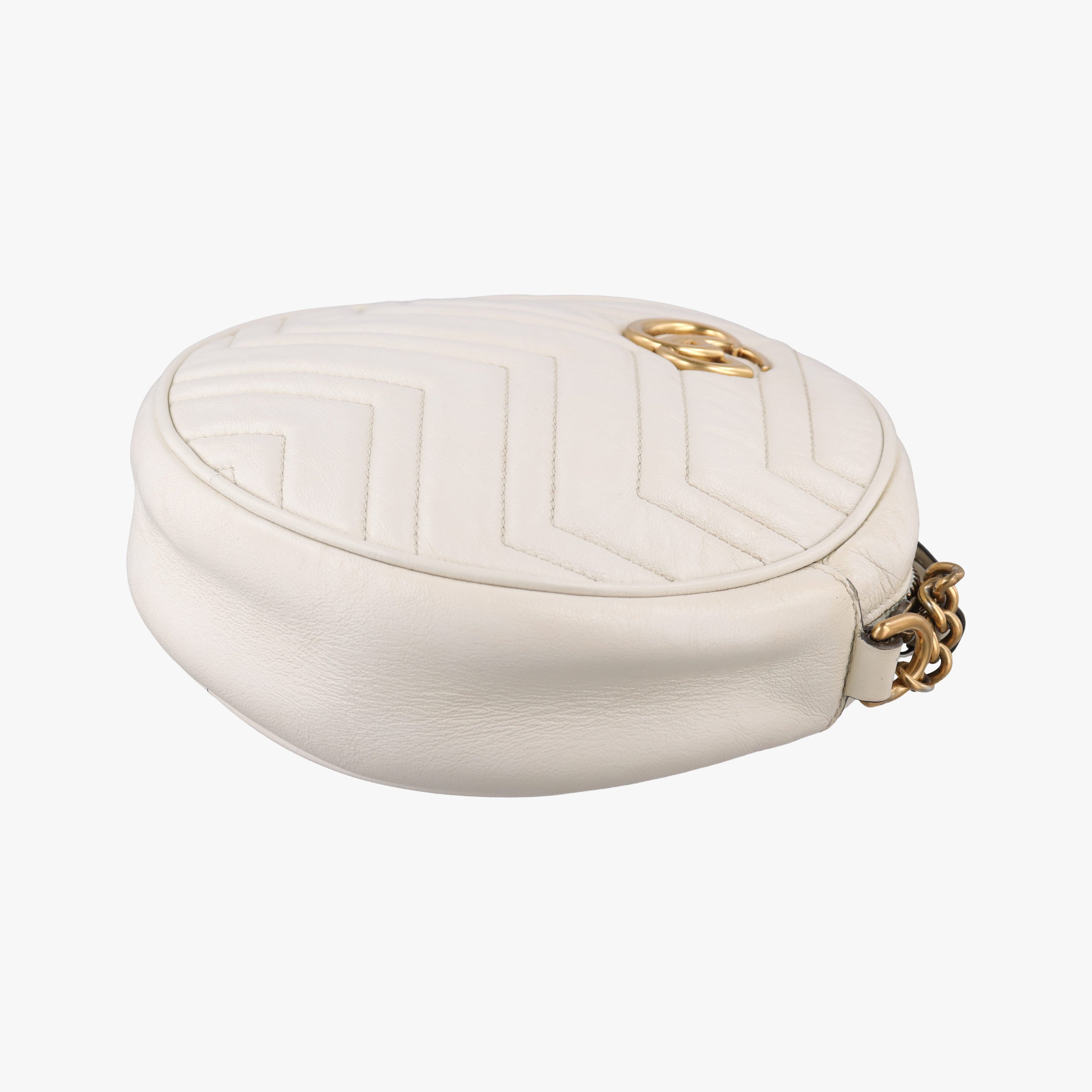 Pre-owned Gucci GG Marmont White Leather 550154 shoulderbag | stylenewstar