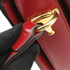 Pre-owned Gucci The Hacker Project Horsebit 1955 Beige × Brown × Red PVC coated canvas×Leather 602204 shoulderbag | stylenewstar