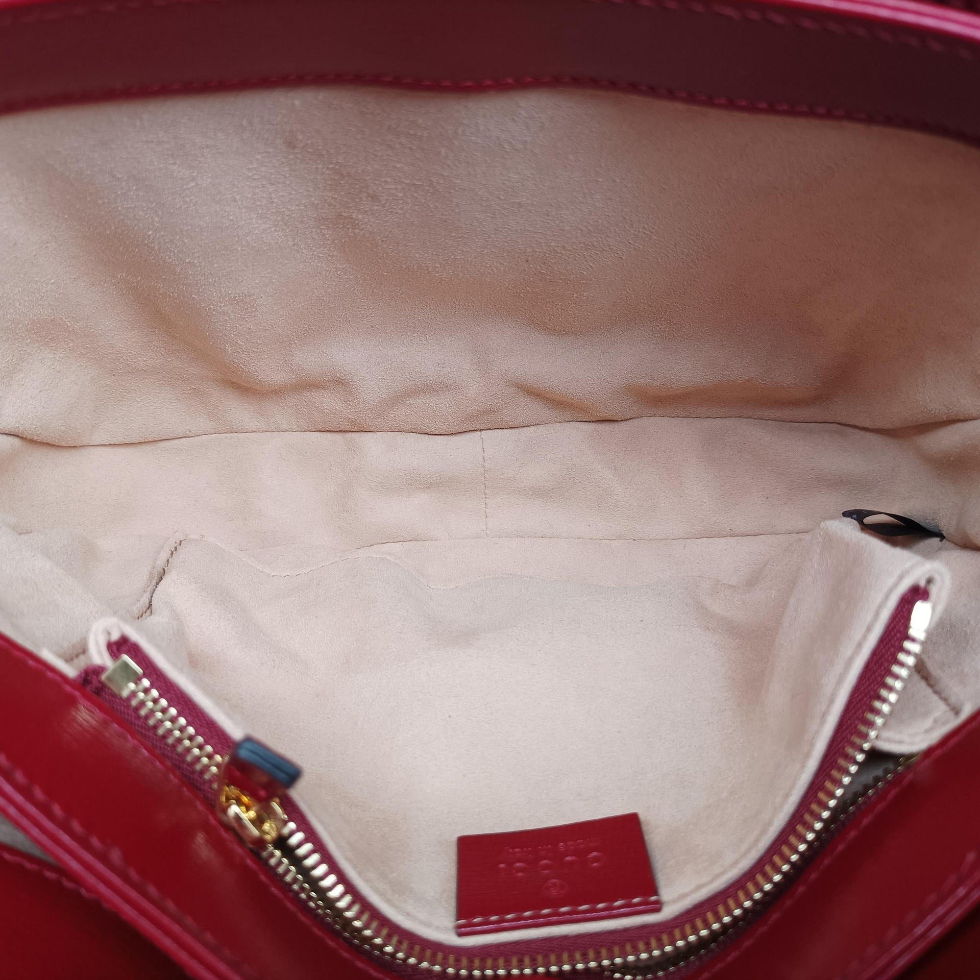 Pre-owned Gucci The Hacker Project Horsebit 1955 Beige × Brown × Red PVC coated canvas×Leather 602204 shoulderbag | stylenewstar