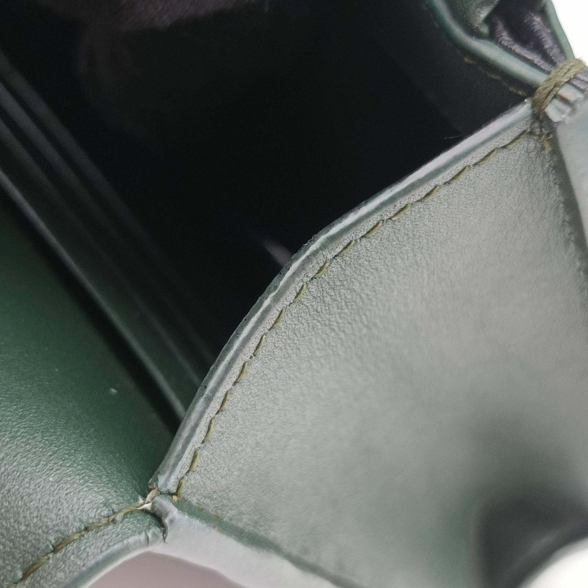 Pre-owned Yves Saint Laurent KATE Green Leather 452159 shoulderbag | stylenewstar
