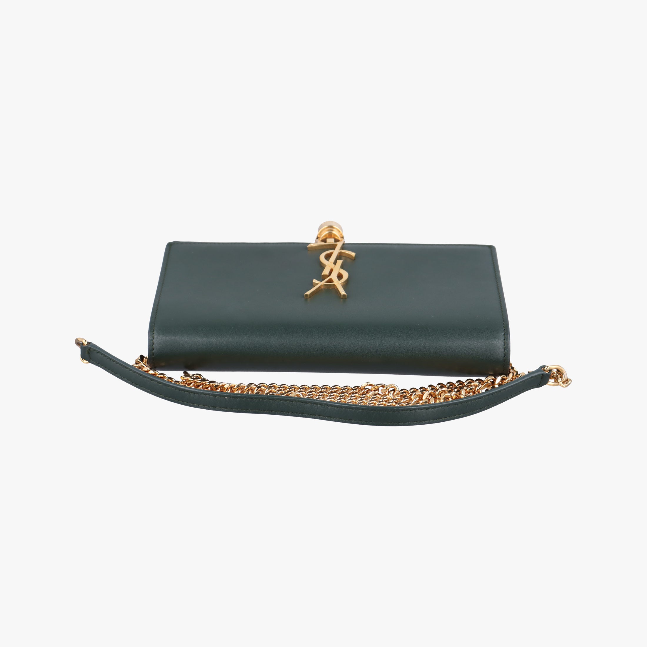 Pre-owned Yves Saint Laurent KATE Green Leather 452159 shoulderbag | stylenewstar
