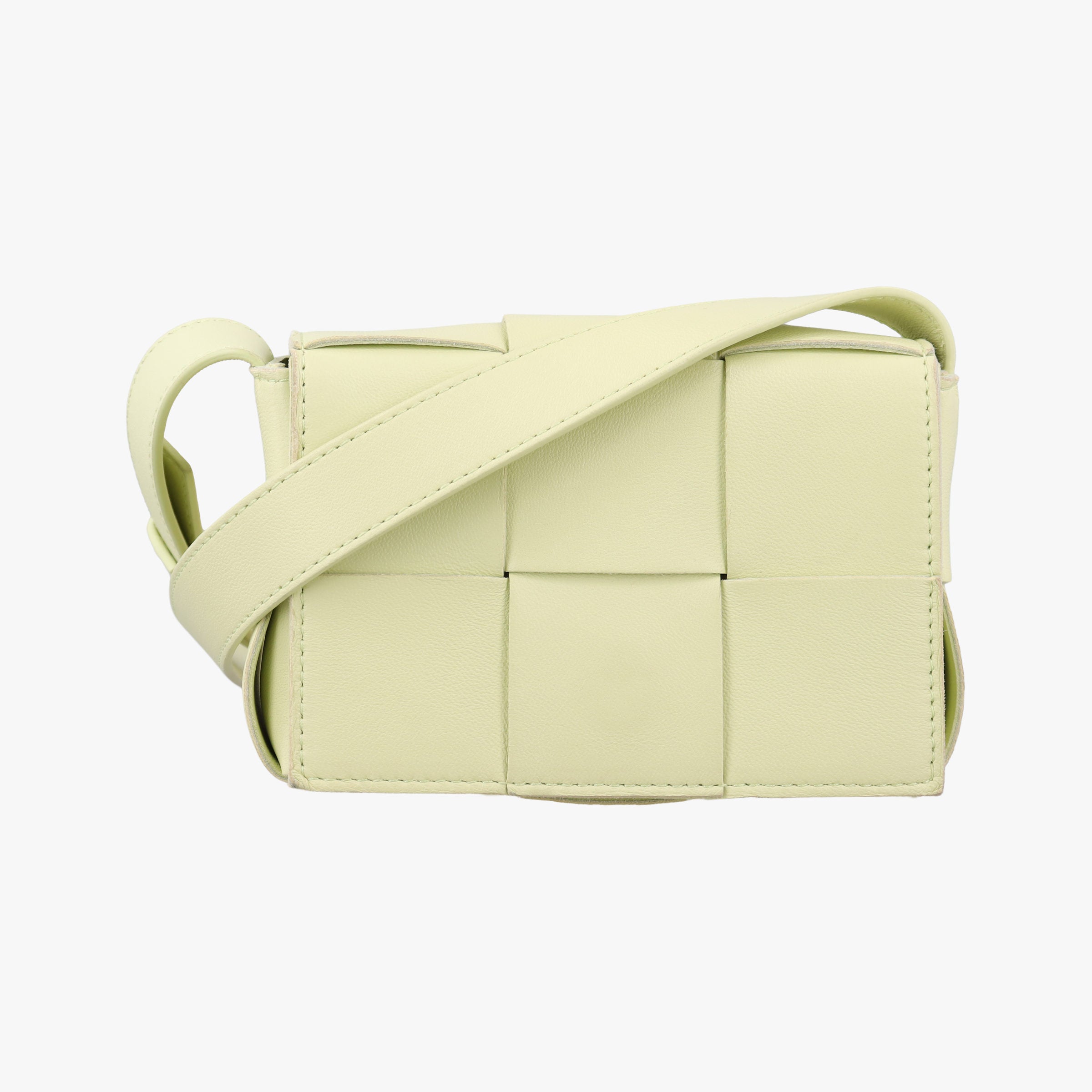 Pre-owned Bottega Veneta candy cassette Yellow lambskin  shoulderbag | stylenewstar