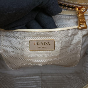 Pre-owned Prada Open tote Yellow SAFFIANO patent  shoulderbag | stylenewstar
