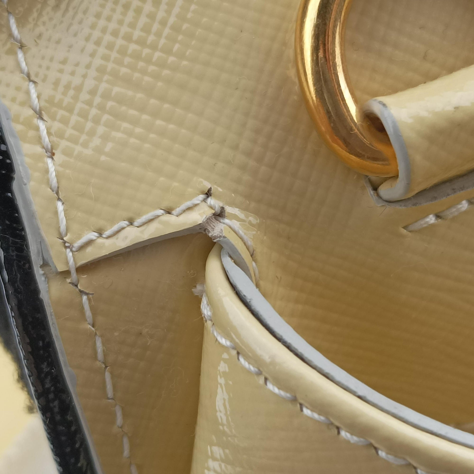Pre-owned Prada Open tote Yellow SAFFIANO patent  shoulderbag | stylenewstar