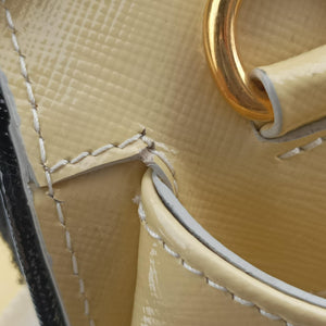 Pre-owned Prada Open tote Yellow SAFFIANO patent  shoulderbag | stylenewstar