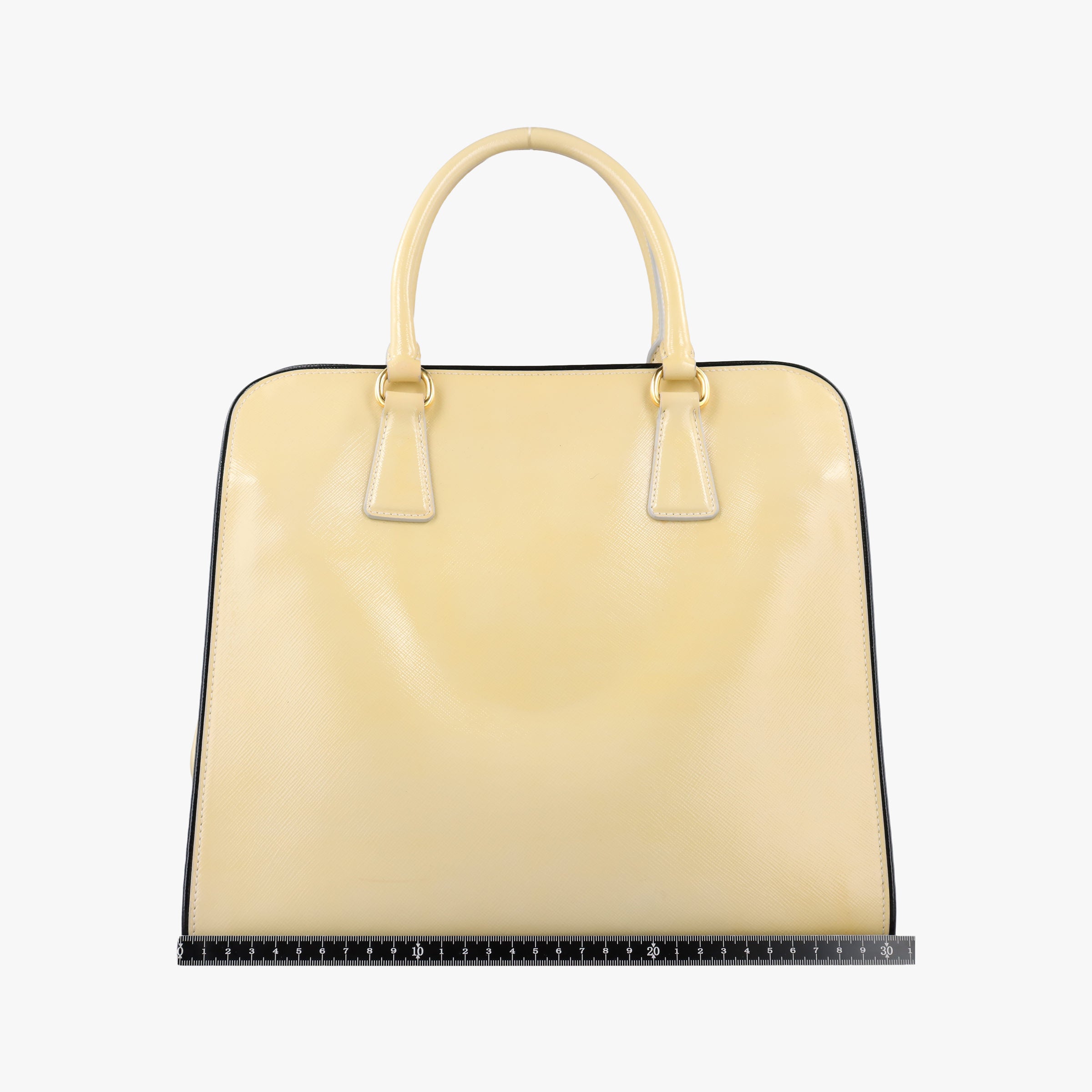 Pre-owned Prada Open tote Yellow SAFFIANO patent  shoulderbag | stylenewstar