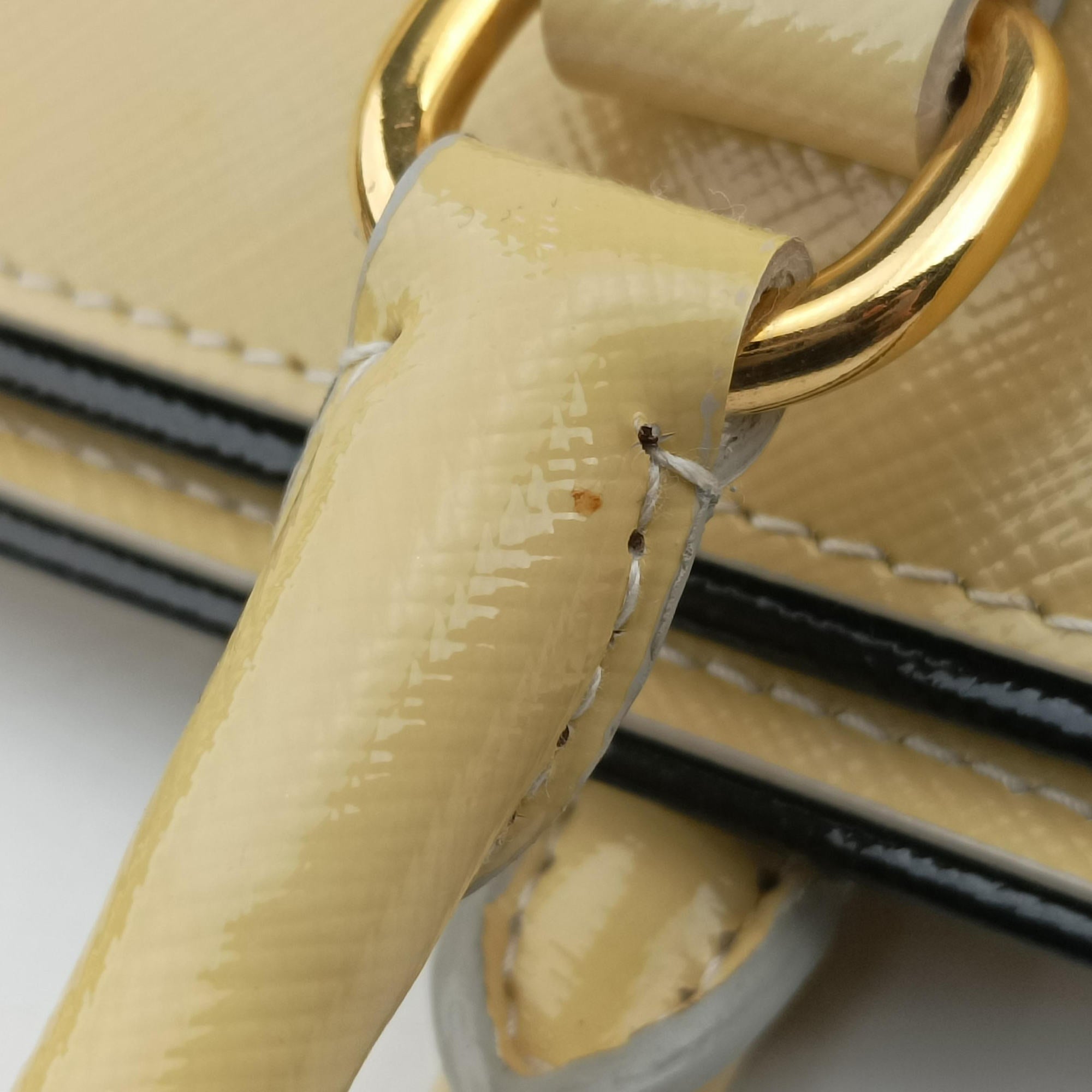 Pre-owned Prada Open tote Yellow SAFFIANO patent  shoulderbag | stylenewstar
