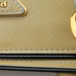 Pre-owned Prada Open tote Yellow SAFFIANO patent  shoulderbag | stylenewstar