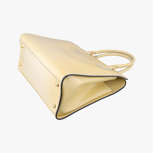 Pre-owned Prada Open tote Yellow SAFFIANO patent  shoulderbag | stylenewstar