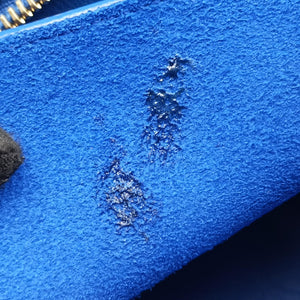 Pre-owned Yves Saint Laurent BABY CABAS Blue Leather 394461 shoulderbag | stylenewstar