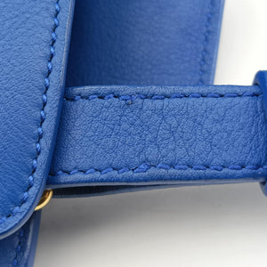 Pre-owned Yves Saint Laurent BABY CABAS Blue Leather 394461 shoulderbag | stylenewstar