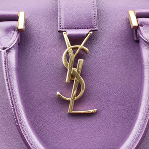 Vintage Yves Saint Laurent baby Cabas Purple Leather 357395 handbag | stylenewstar
