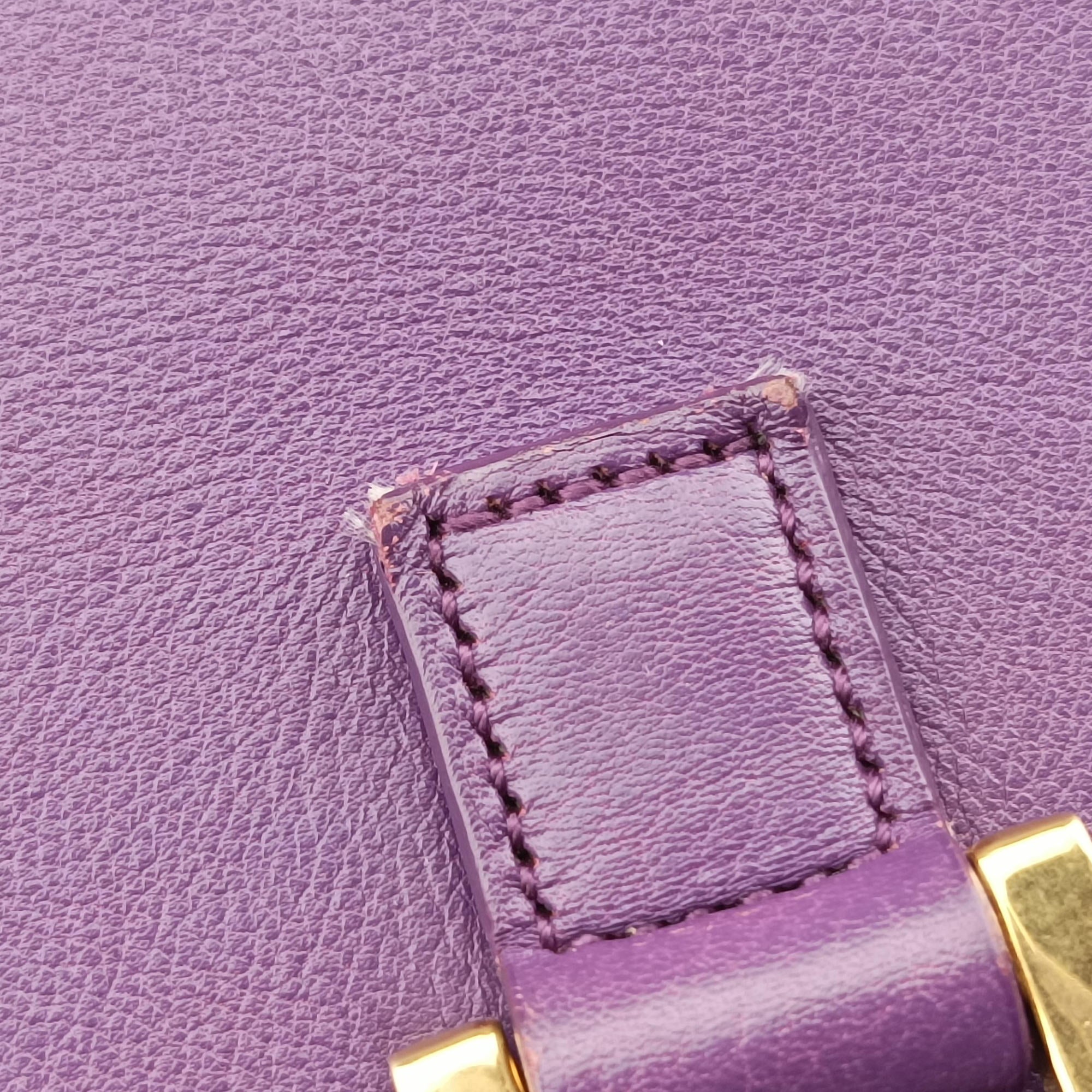 Vintage Yves Saint Laurent baby Cabas Purple Leather 357395 handbag | stylenewstar
