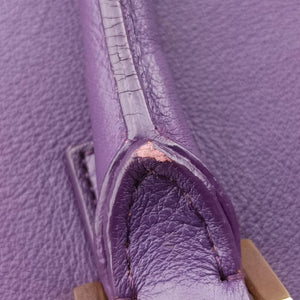 Vintage Yves Saint Laurent baby Cabas Purple Leather 357395 handbag | stylenewstar