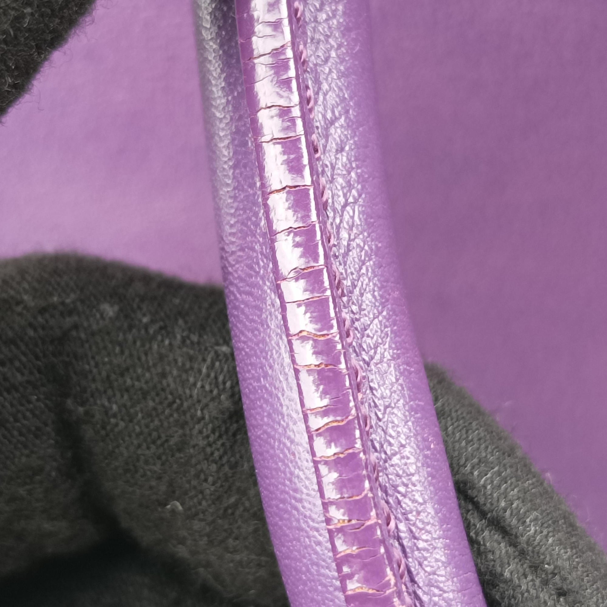 Vintage Yves Saint Laurent baby Cabas Purple Leather 357395 handbag | stylenewstar