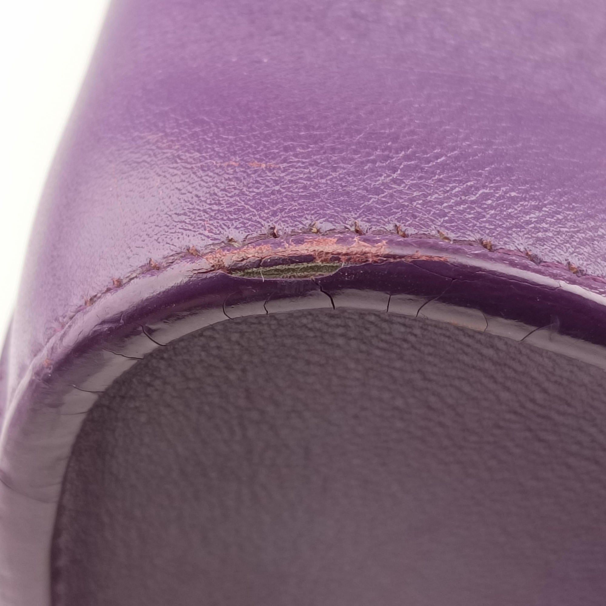 Vintage Yves Saint Laurent baby Cabas Purple Leather 357395 handbag | stylenewstar