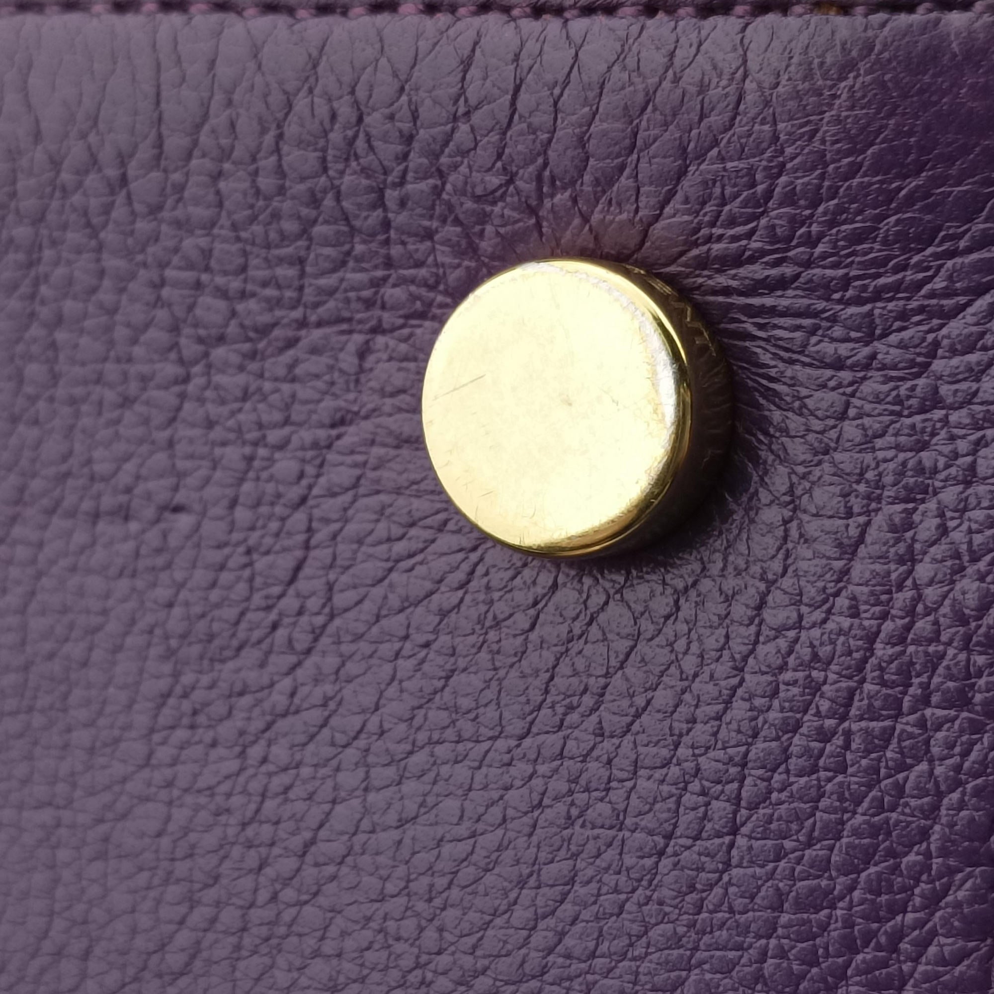 Vintage Yves Saint Laurent baby Cabas Purple Leather 357395 handbag | stylenewstar
