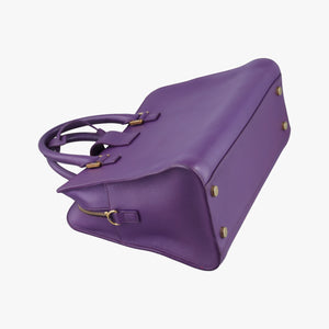 Vintage Yves Saint Laurent baby Cabas Purple Leather 357395 handbag | stylenewstar