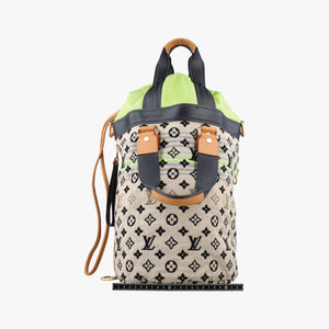 Pre-owned Louis Vuitton Monogram Cheche Gypsy PM Neon Green × Beige Monogram Jacquard Canvas × Calfskin M40361 shoulderbag | stylenewstar