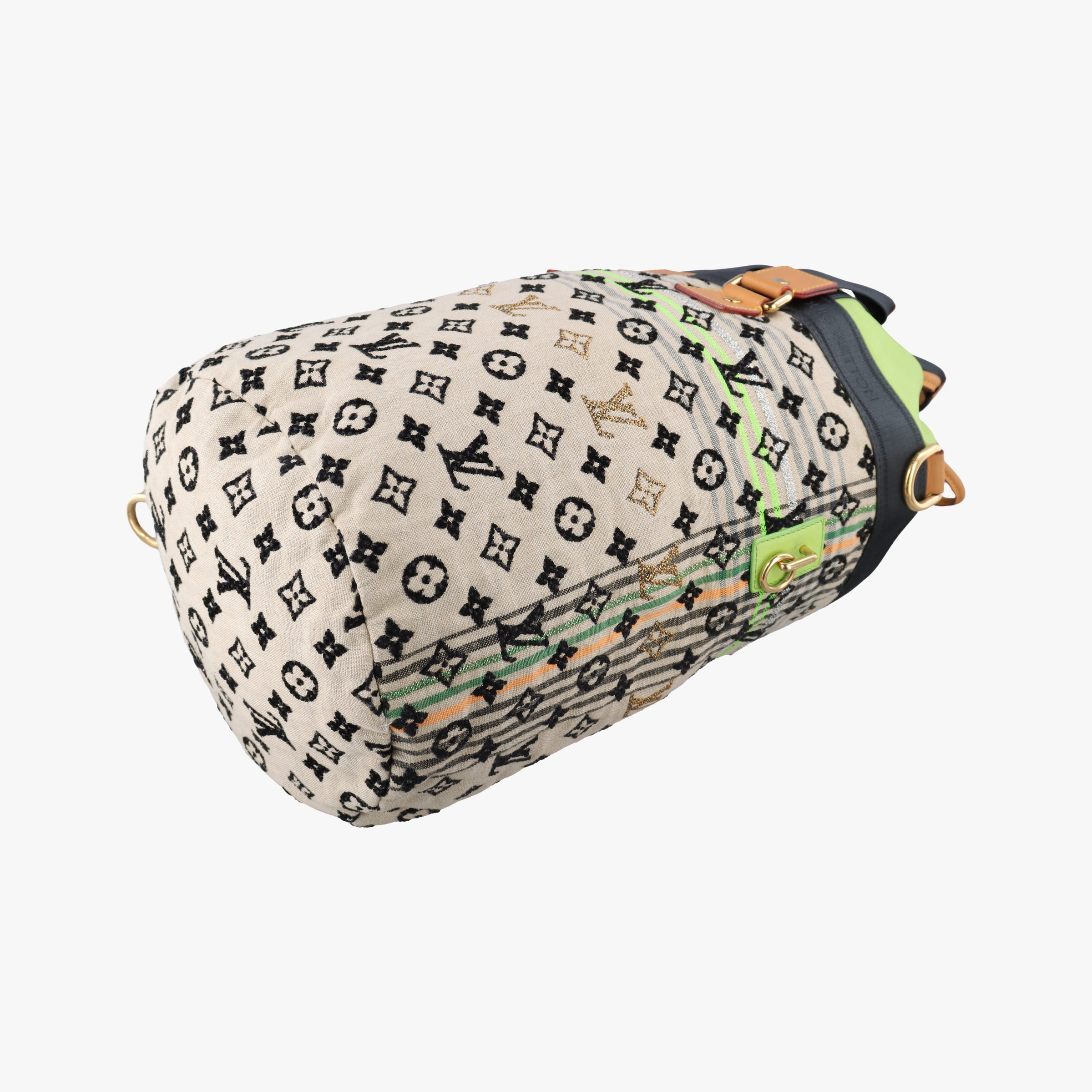 Pre-owned Louis Vuitton Monogram Cheche Gypsy PM Neon Green × Beige Monogram Jacquard Canvas × Calfskin M40361 shoulderbag | stylenewstar