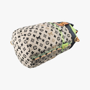 Pre-owned Louis Vuitton Monogram Cheche Gypsy PM Neon Green × Beige Monogram Jacquard Canvas × Calfskin M40361 shoulderbag | stylenewstar