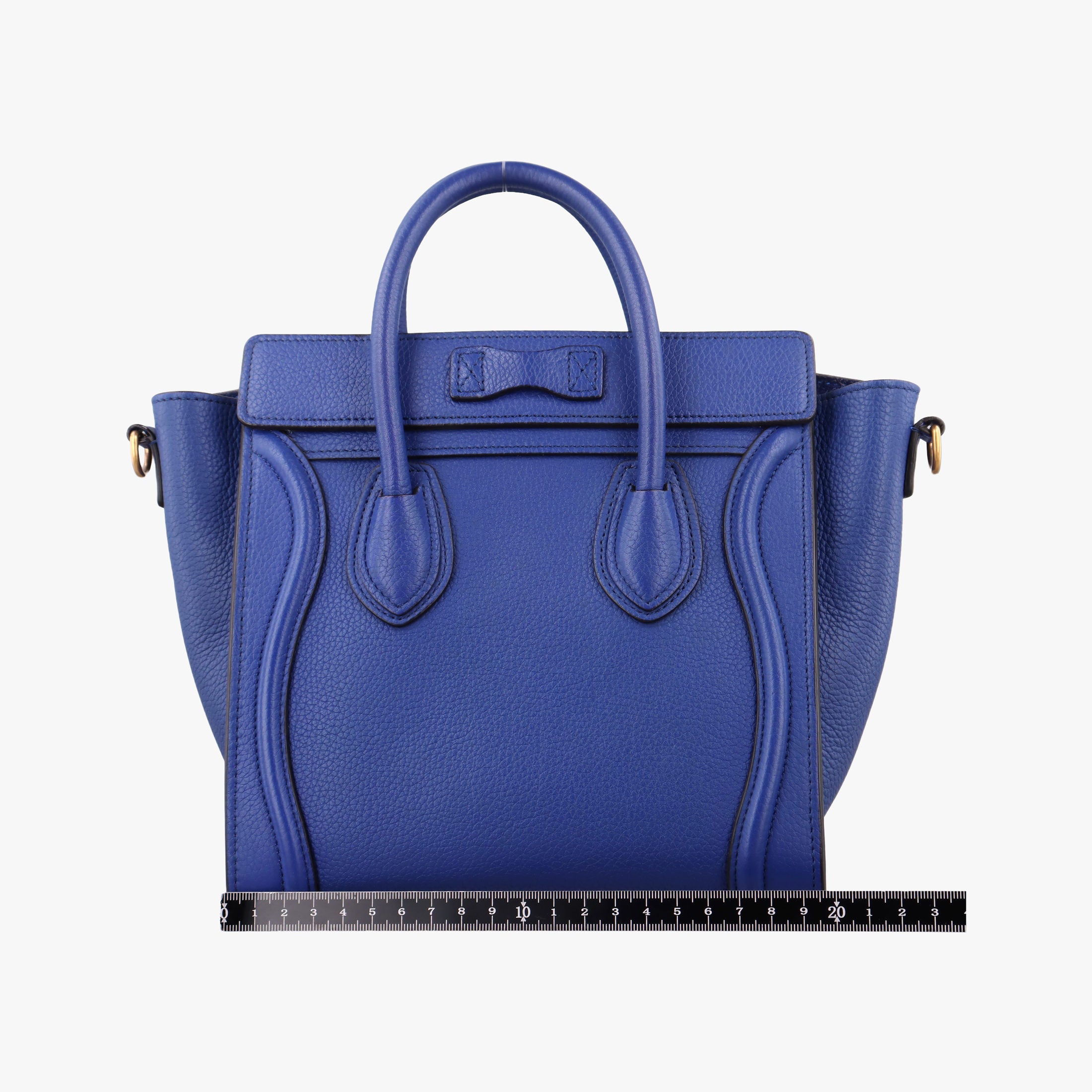 Pre-owned Celine Luggage Nano Shopper Blue Leather  shoulderbag | stylenewstar