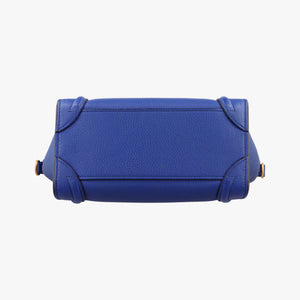 Pre-owned Celine Luggage Nano Shopper Blue Leather  shoulderbag | stylenewstar