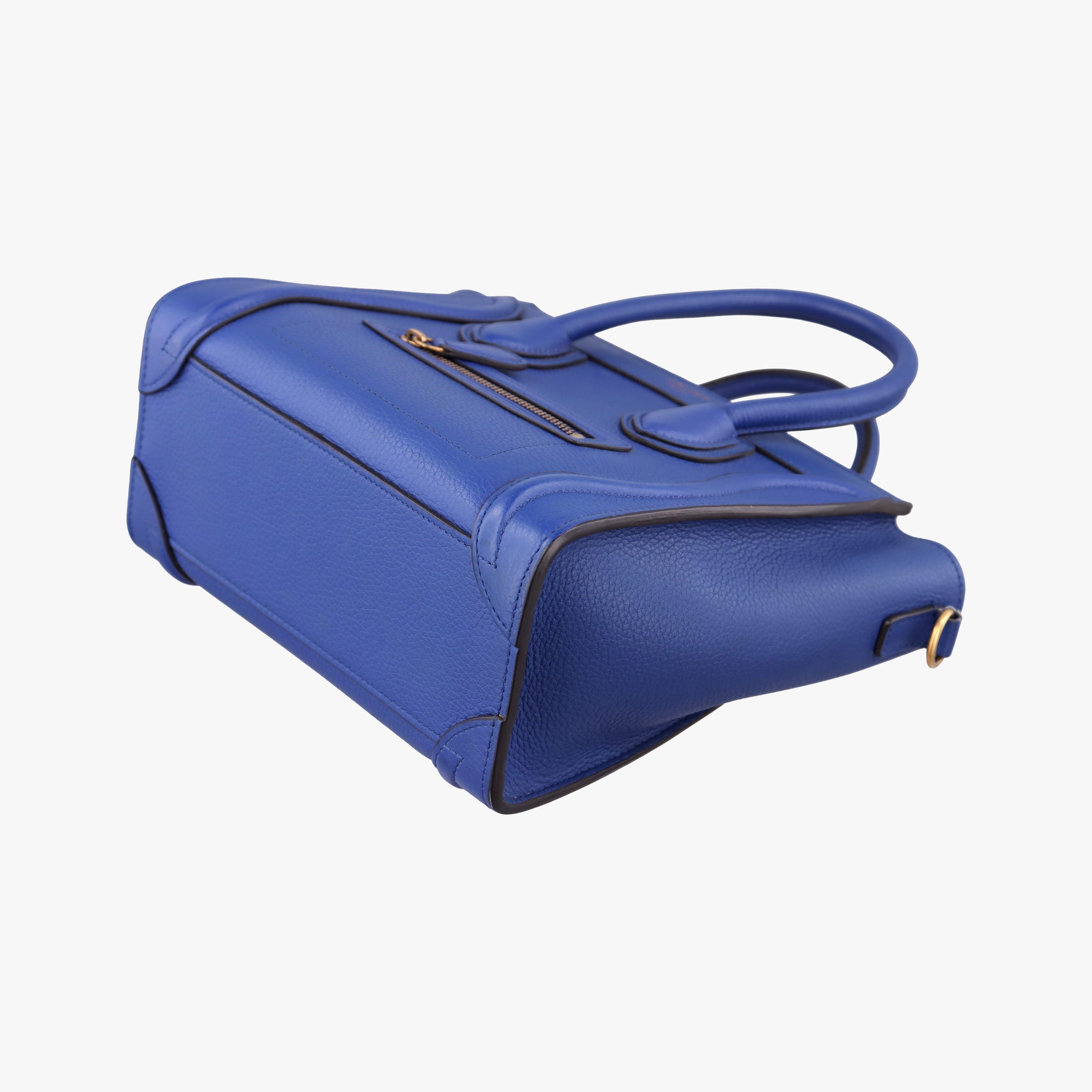 Pre-owned Celine Luggage Nano Shopper Blue Leather  shoulderbag | stylenewstar