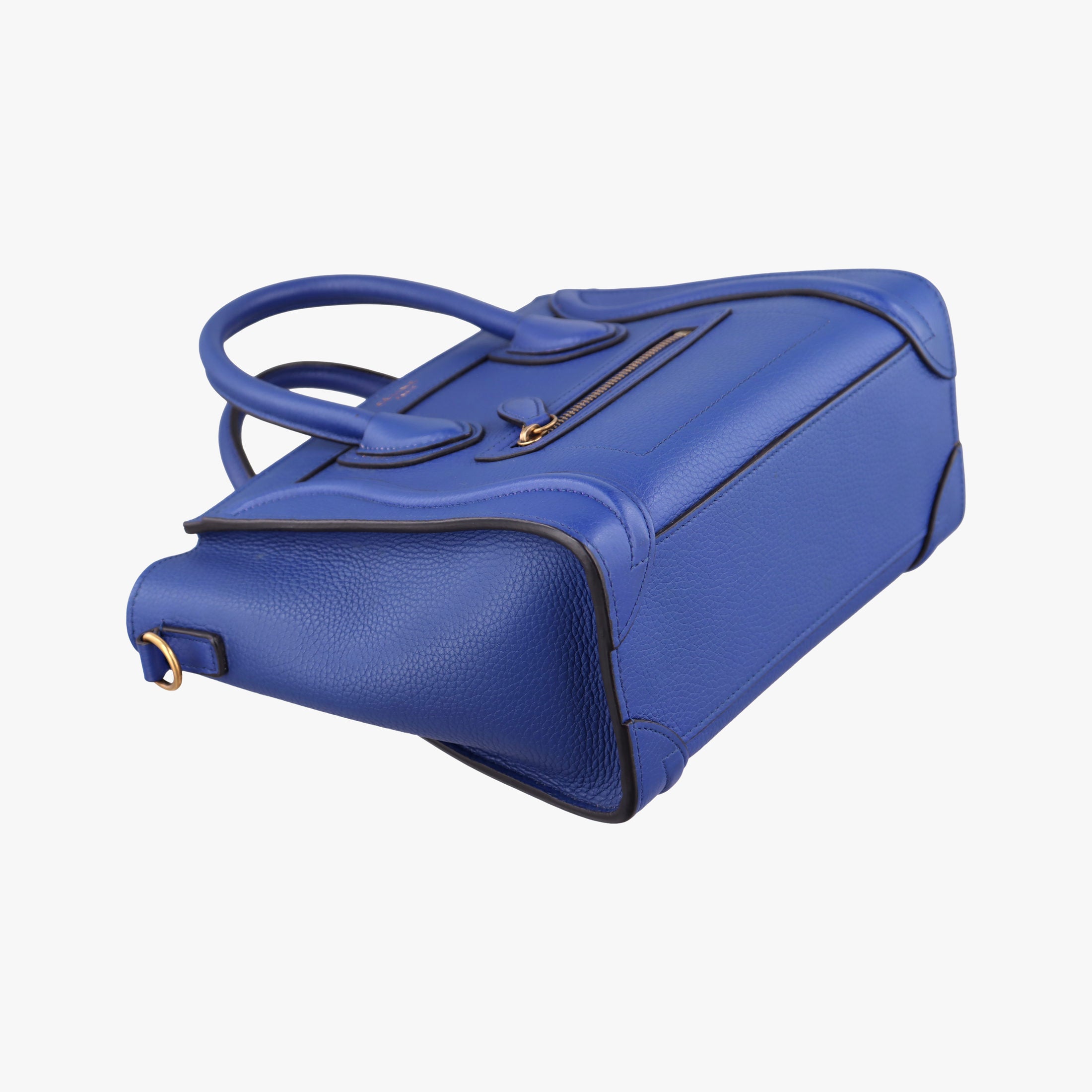 Pre-owned Celine Luggage Nano Shopper Blue Leather  shoulderbag | stylenewstar
