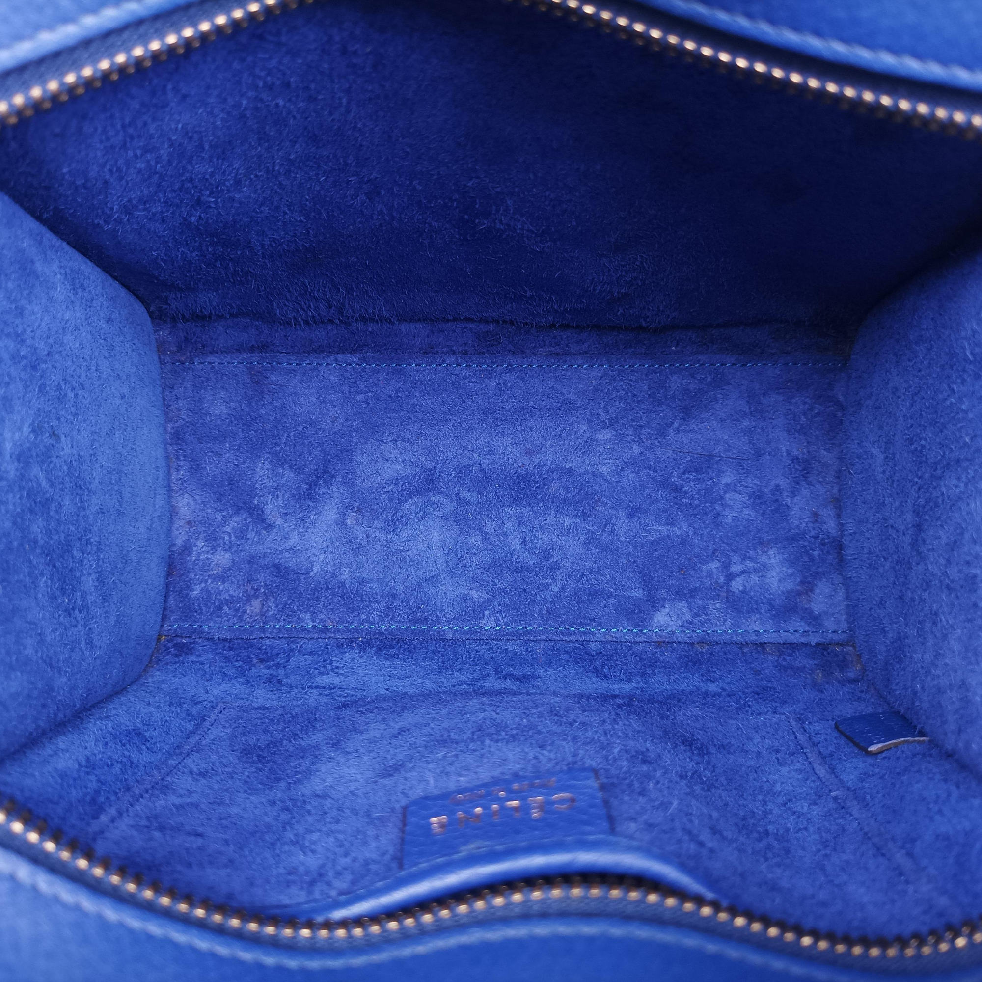 Pre-owned Celine Luggage Nano Shopper Blue Leather  shoulderbag | stylenewstar