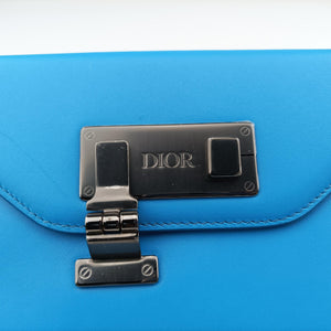 Pre-owned Christian Dior Lock Blue Leather  shoulderbag | stylenewstar