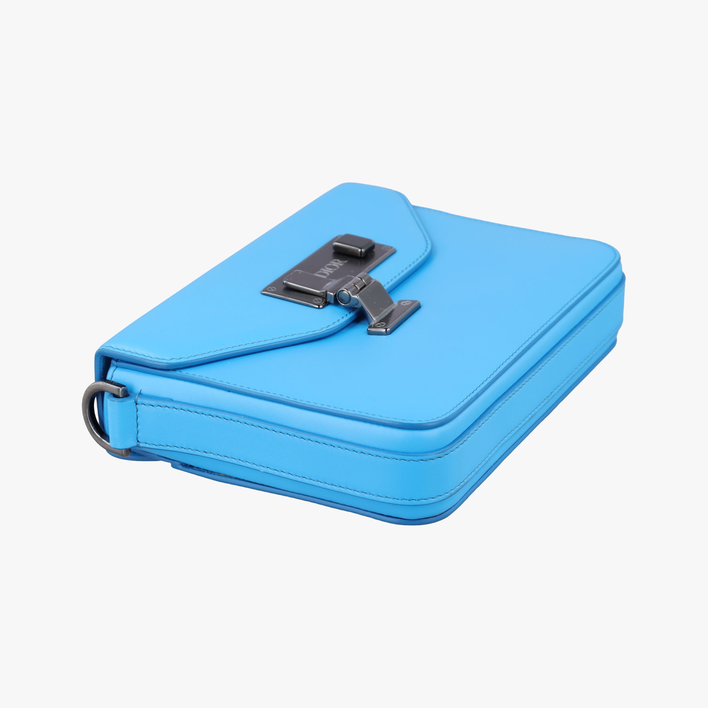 Pre-owned Christian Dior Lock Blue Leather  shoulderbag | stylenewstar