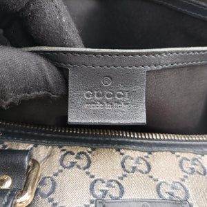 Pre-owned Gucci GG plus Spring Joy GG Supreme Grey PVC coated canvas×Leather 203696 shoulderbag | stylenewstar