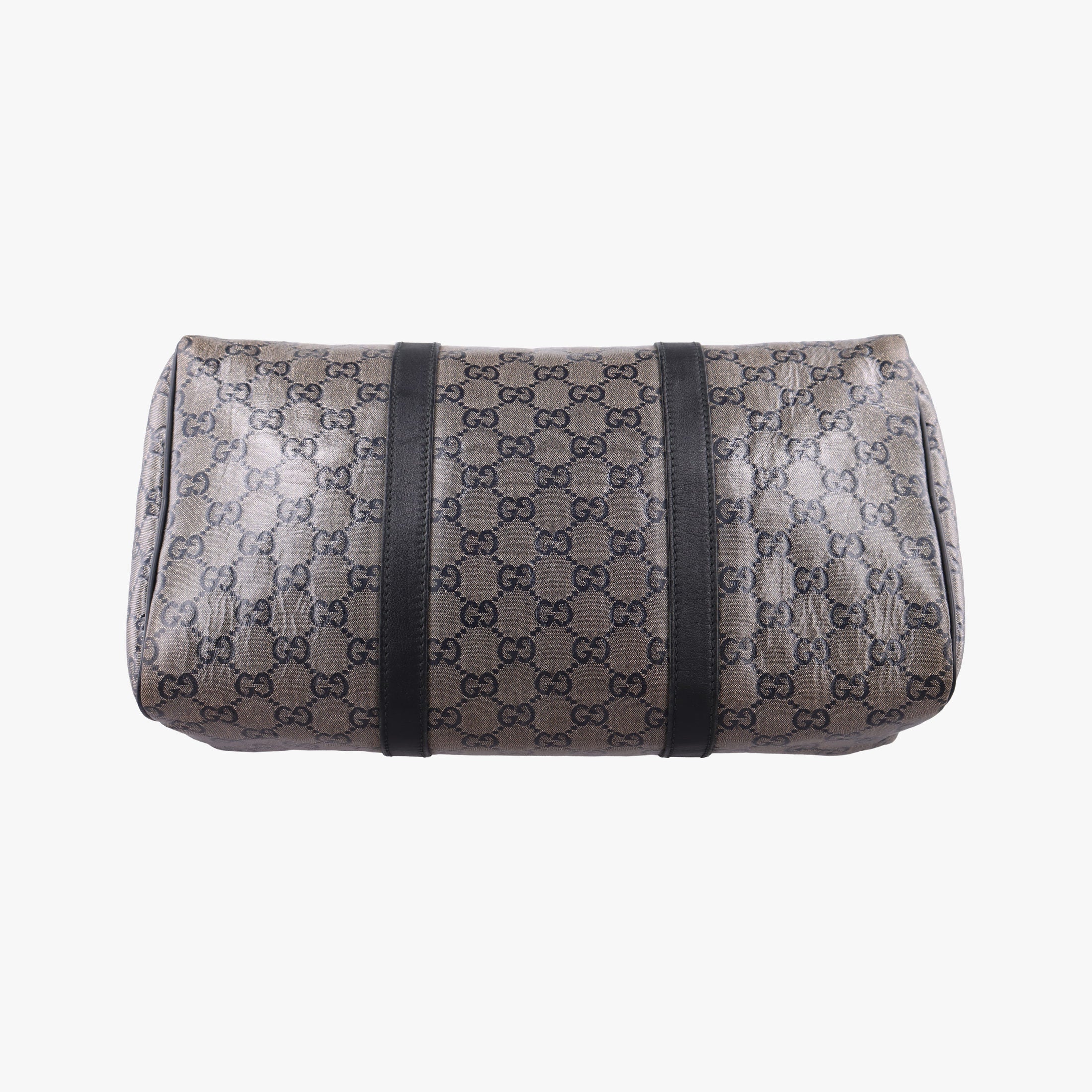 Pre-owned Gucci GG plus Spring Joy GG Supreme Grey PVC coated canvas×Leather 203696 shoulderbag | stylenewstar